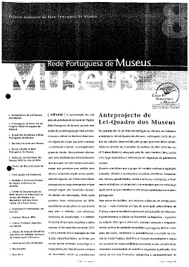 Anteprojecto de Lei - Quadro dos Museus