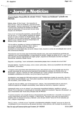 Arqueologia: Mausoléu do século VI d.C único no Ocidente achado em Mértola