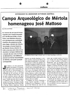 Campo Arqueológico de Mértola homenageou José Mattoso