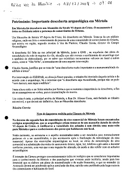 Património: Importante descoberta arqueológica em Mértola