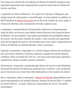 Peças de arte islâmica de Mértola vão ser expostas no Museu do Louvre