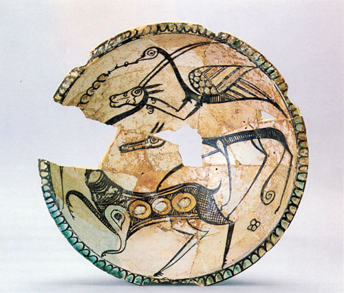 Bowl with hunting scene