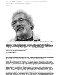 Arqueólogo Cláudio Torres em entrevista sobre os estilhaços da Primavera Árabe