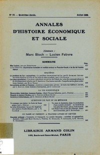 Annales d'histoire économique et sociale.